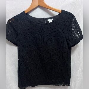 J. Crew Women's Black lace Blouse